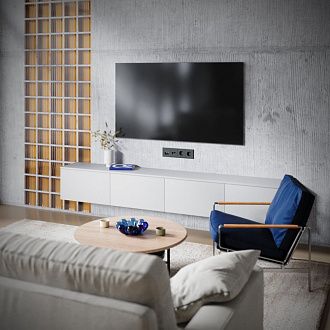 Розетка телевизионная встраиваемая TV+RJ45 кат. 6, черный матовый Voltum S70 VLS060708, Пластик Soft touch