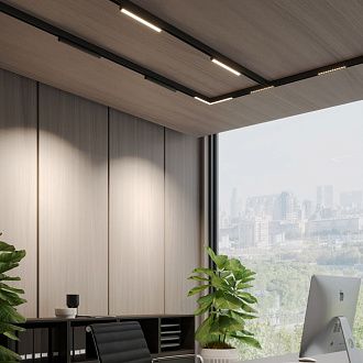 Cветильник  22,6*3,3*6 см, 1*LED*10W, 3000-6000K, Novotech VECTOR PORT 359947, черный,  диммир. пульт ДУ/Tuya Smart Life