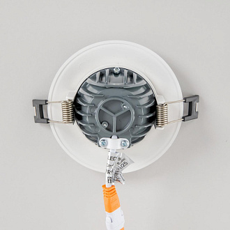 LED светильник 10 см, 7W, 3500K, Citilux Дзета CLD042NW0, белый полимер, вр 8 см