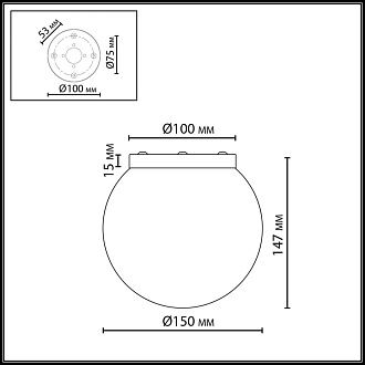 Потолочный светильник *15*15- см, 1*E14*5W, Odeon Light Magia 7109/1C, бронзовый