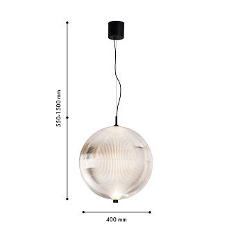 Подвес *40*55-150 см, 1*LED*20W, 3000K, Favourite Planitis 4806-4P, черный