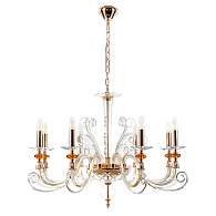 Люстра 84 см, Crystal Lux CATARINA SP8 V2 GOLD/TRANSPARENT-COGNAC Золотой/Прозрачный