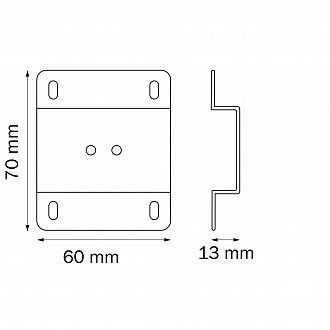 Планка крепежная к треку PRO для монтажа в натяжной потолок 7*6 см, Матовый Черный Lightstar Barra 505170