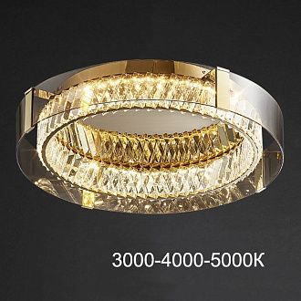 Потолочная люстра PERSEY D80 Amber Трех 80*80*13 см, 1*LED*86W, 3000, 4000, 5000K, ImperiumLoft persey01, Латунь