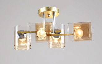 Люстра L400 x W330 x H220, мм, 4*40W (160W), GD+CH(ЗОЛОТО+ХРОМ) Rilon 2247/4 GD+CH