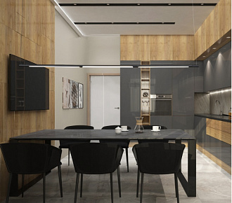 Светильник подвесной 3*11W, 3000K, 177*8 см, Crystal Lux LARGO SP33W L1770 BLACK Черный