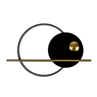 Бра 42*65 см, 27W, 3000-6000K, Черный, Золото LED4U L7401-650