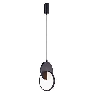 Подвес 17*40,5-198 см, 1*LED, 7W, 3000K, F-Promo Grahan 4606-1P, черный матовый