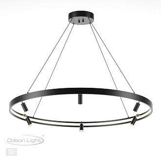 Светильник светодиодный диаметр 100 см, 66W LED, 3000-4000-6000K, Odeon Light HIGHTECH 4317/93L, черный