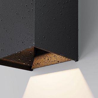 Уличный настенный светильник 17 см, 10W, 3000K, Maytoni Drape O525WL-L10B3K, черный