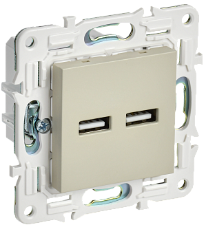 SKANDY Розетка USB A+A 3,1А SK-R15B беж. IEK, SK-U21-D31-K10