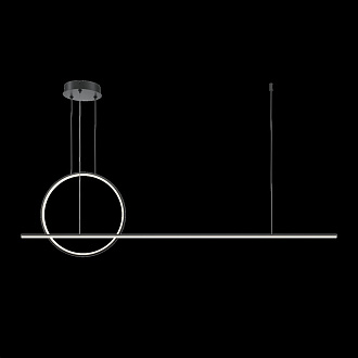 Подвесной светильник 143*11,7*300 см, LED, 40W, 4000К, Maytoni Halo MOD247PL-L49BK черный