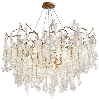 Подвесная люстра ручной работы FAIRYTREE round D80 80*80*65 см, 8*G9*40W, ImperiumLoft 40.2478, Бронзовый, Медный, Золотистый, Бежевый