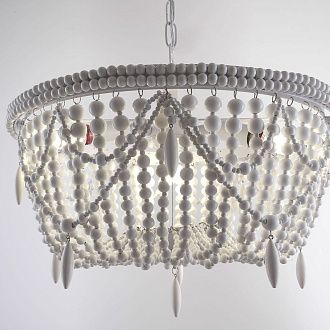 Подвесная люстра RH Anselme White Wood Weathered Chandelier 48*48*50 см, 3*E14*40W, ImperiumLoft 40.2087-0, Белый