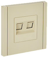 Розетка двойная RJ11+RJ45 кат.5E FP435 ваниль IEK FORTE&PIANO, FP-KT20-O-1-K10