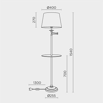 Торшер **-160 см, 1*Е27*60W, Modemodern  MD.8022.01FL, Чёрный