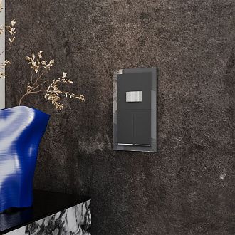 Рамка стеклянная Voltum S70 на 2 поста, графит, стекло Стекло/пластик  VLS110207