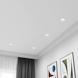 Точечный светильник LED 10W, 4000 К, 5,6*8,4*8,4 см, белый, Elektrostandard Quadro 25085/LED