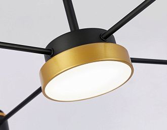 Потолочный светодиодный светильник с пультом 91*74,5*-30 см, **W, 3000-6400K, Ambrella Light Comfort FL51632, черный