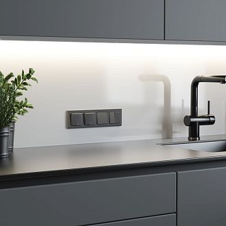 W0041864 Рамка на 4 поста Stark, графит матовый Werkel, 4690389194528