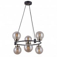 Подвесная люстра Omnilux Sorrento OML-94003-06, диаметр 49 см, черный