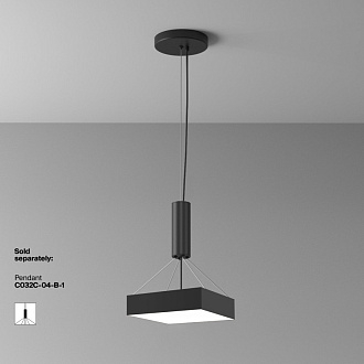 Накладной светильник 30*30*6 см, LED, 36W, 4000К, Maytoni Technical Zon C032CL-36W4K-SQ-B черный