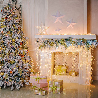 Праздничная гирлянда бахрома белый 1,8*0,5м IP20 100-001 4690389139277