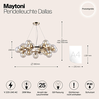 Подвесная люстра Maytoni Dallas MOD548PL-25G