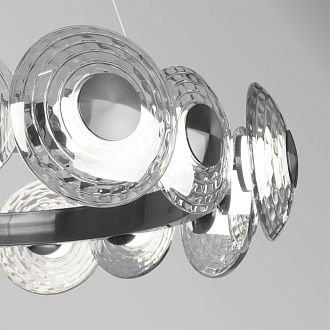 Подвесная люстра 70*29,5-159 см, 16*LED, 72W, 4000K, Favourite Claros 4643-16P, матовый никель