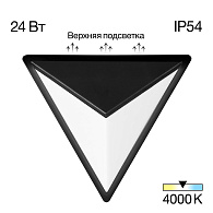 Уличный настенный светильник 25 см, 24W, 4000K, Citilux DOMUS CLU0804BK LED, черный