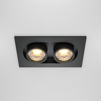 Встраиваемый светильник 15,9*9,5*9,8 см, LED*20W, 3000 К, Hidden DL045-02-10W3K-B Maytoni Downlight, Черный, вр 7,5*14,5 см