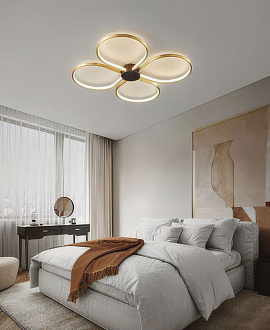 Потолочный светильник 62*7-7 см, 1*LED, 53W, 3000K, Lussole Lowell LSP-7351, матовое золото