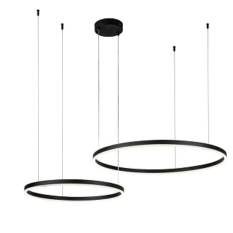 Подвесной светильник 1200*800*140/1240 мм, 2*LED 105W 3000-5700K черный Indigo Galass V000030L, 14001/2P Black