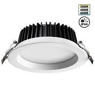 Встраиваемый LED светильник с переключателем цветовой температуры 16*16*6 см, LED 20W 3000-4000-6000K Novotech DRUM 359415 белый, вр 14 см