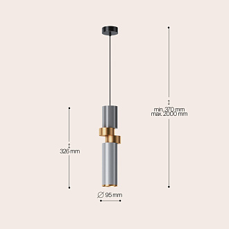 Светильник 10 см, Maytoni Palette MOD303PL-01CFL2, золото-черный-серый