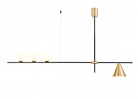 Подвесной светильник 17*140*50 см, 3+1*G9 / E27 черный, латунь Vele Luce Corda VL5534P04