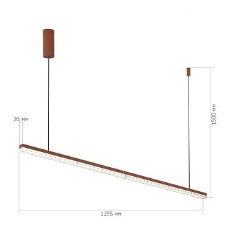 Подвесной светильник 125,5*2,6*-150 см, *LED, 32W, 4000K, ST-Luce Euclidics SL1018.613.01, коричневый