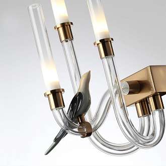 Бра 15,5*23*41 см, LED 1*6, 4000 К, Odeon Light Exclusive Lark 5431/6WL, золотой (под латунь)/бежевый/зеленый/белый градиент