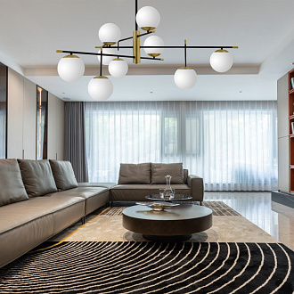 Подвесной светильник Maytoni Nostalgia MOD048PL-09G, диаметр 132 см, матовое золото