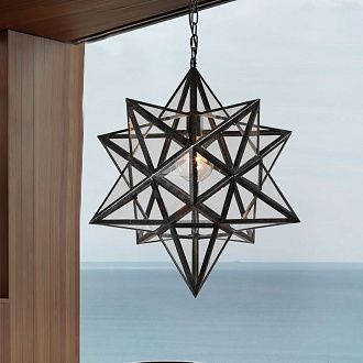Люстра Black Star Clear Glass 50 см 50*50*52 см, 1*E27*60W, ImperiumLoft 101314-26, Чёрный