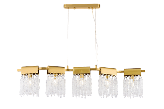 Люстра L1000 x W250 x H200(700), мм, 5*40W (200W), PLATING BRASS+CLEAR (Латунь + Прозрачный Хрусталь) NewRgy 5630P/5A PLATING BRASS+CLEAR