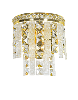 Бра L150 x W250 x H230, мм, 2*40W (80W), GOLD+CLEAR (Золото + Прозрачный Хрусталь) NewRgy W2894E/2 GOLD+CLEAR