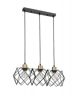 Подвесной светильник 24*58*145 см, 3*E27 черный, золото Vele Luce Scheletro VL6392P03