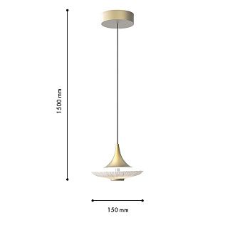 Подвес 15*150 см, 1*LED, 6W, 4000K, Favourite Wilet 4657-1P, золотой матовый