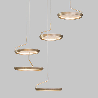 Подвесной светильник 65*65*200 см, LED*75W, 3000K, Eurosvet Crespella 90034/6, золото, a069295