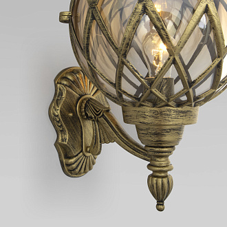 Уличный настенный светильник IP44 Sirius U черное золото Elektrostandard