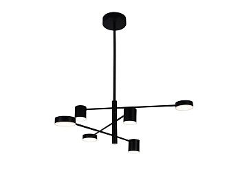 Люстра на штанге 90 см, 84W, 3000K, Kink Light Мекли 07650-6D,19(3000K), черный