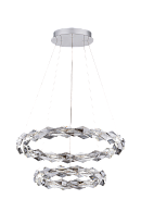 Люстра 600-400*1500, LED, 34W 3000-6000K NewRgy LED 7278-6+4 CHROME+FINISH+CLEAR/SMOKY CRISTALL, Хром