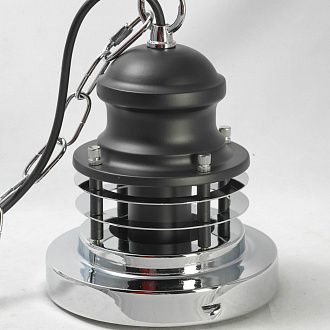 Подвесной светильник Lussole Loft GRLSP-8029, диаметр 35 см, черный-хром