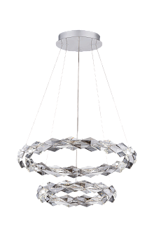 Люстра 600-400*1500, LED, 34W 3000-6000K NewRgy LED 7278-6+4 CHROME+FINISH+CLEAR/SMOKY CRISTALL, Хром